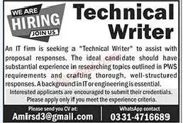 Technical Writer Positions at Private Companies